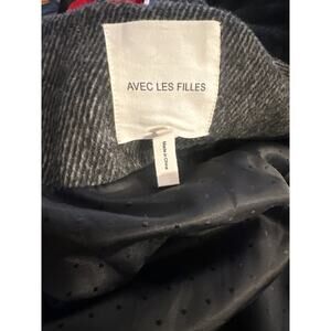 Avec les Filles wool polyester blend coat with removable faux fur hood